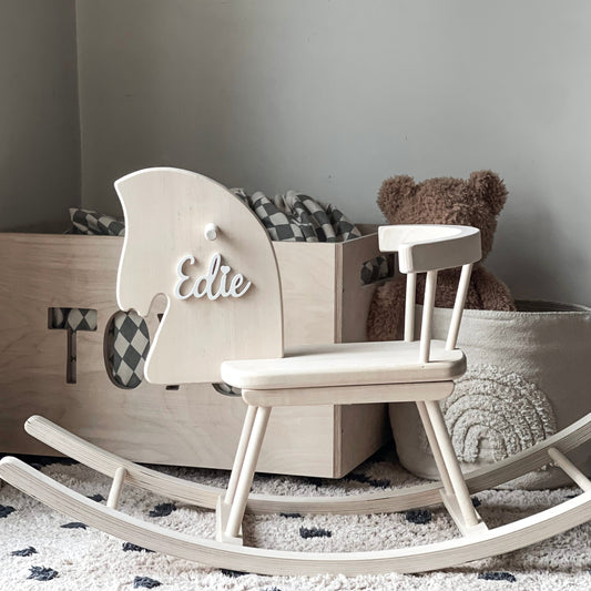 Personalized Wooden Rocking Horse with Name