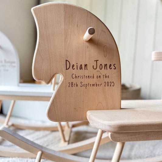 Personalized Wooden Rocking Horse with Engraving