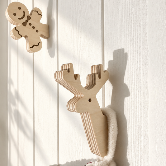 Christmas Wall Hooks | Gingerbread, Reindeer & Mitten