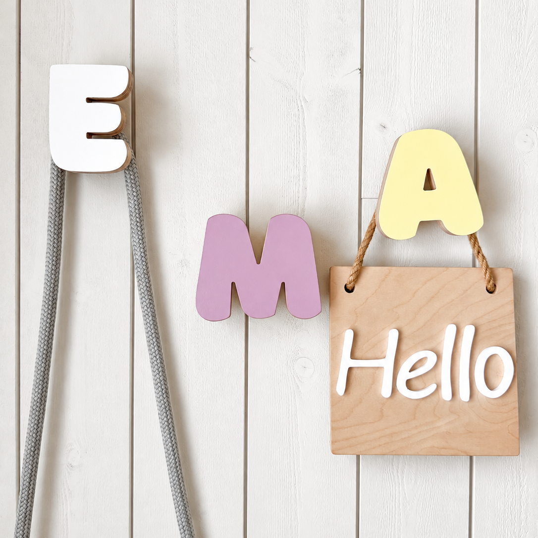 Wooden Letter Wall Hooks