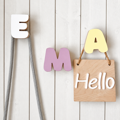 Wooden Letter Wall Hooks