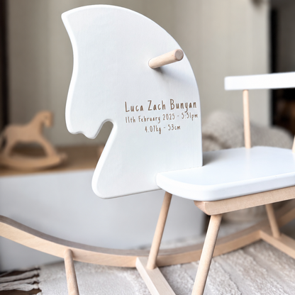 Personalized Wooden Rocking Horse with Engraving