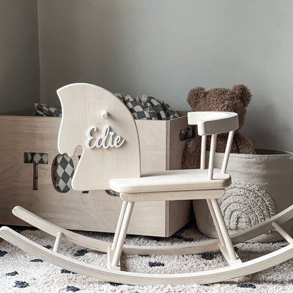 Personalized Wooden Rocking Horse with Name