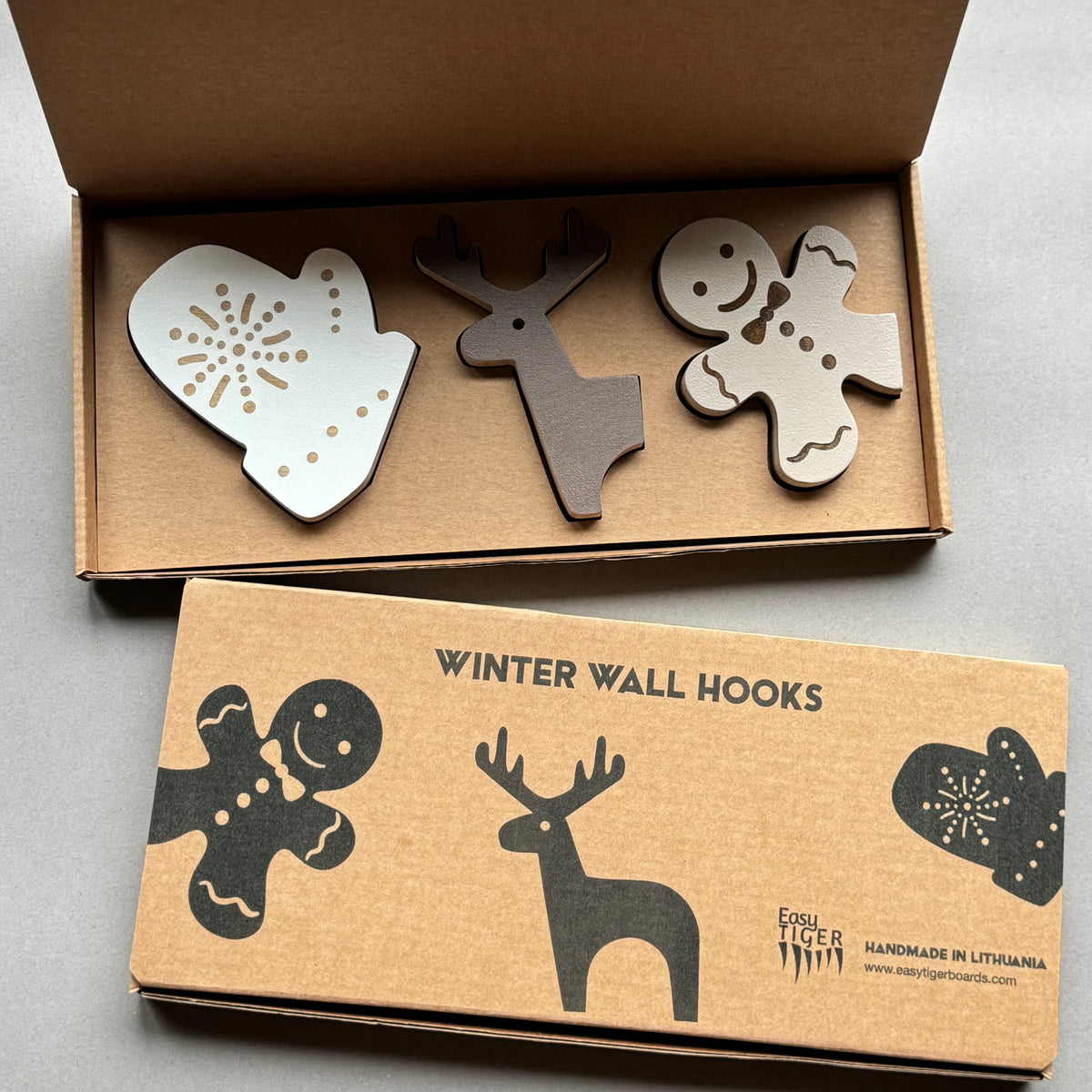Christmas Wall Hooks | Gingerbread, Reindeer & Mitten