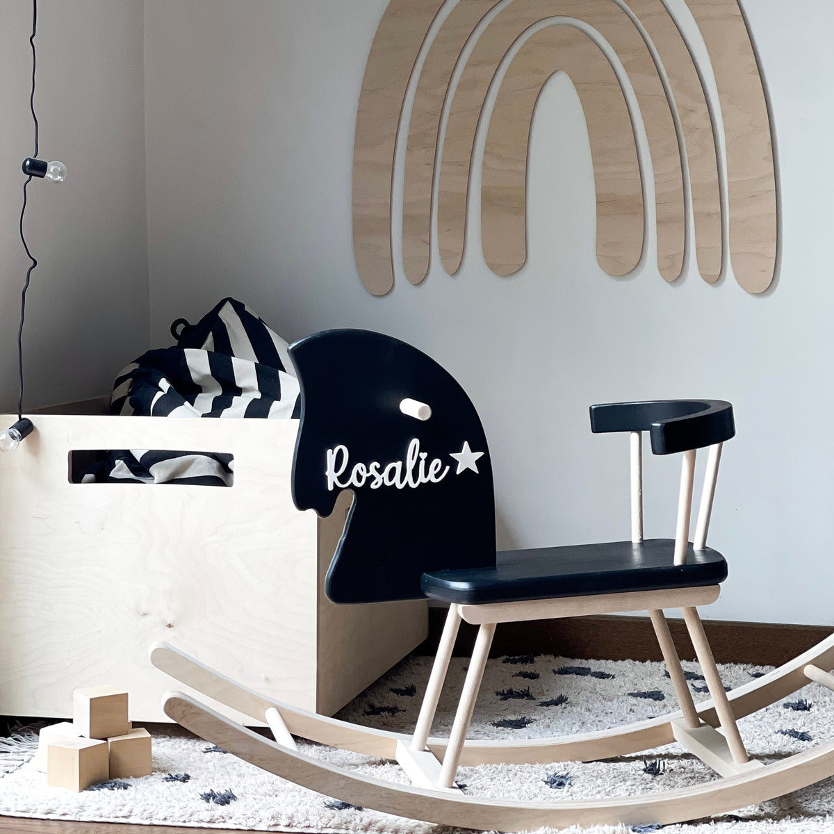 Personalized Wooden Rocking Horse with Name