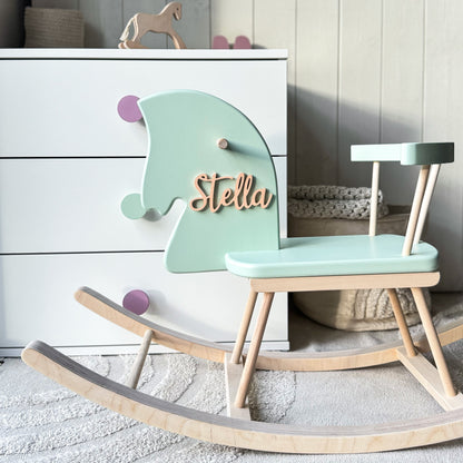 Personalized Wooden Rocking Horse with Name