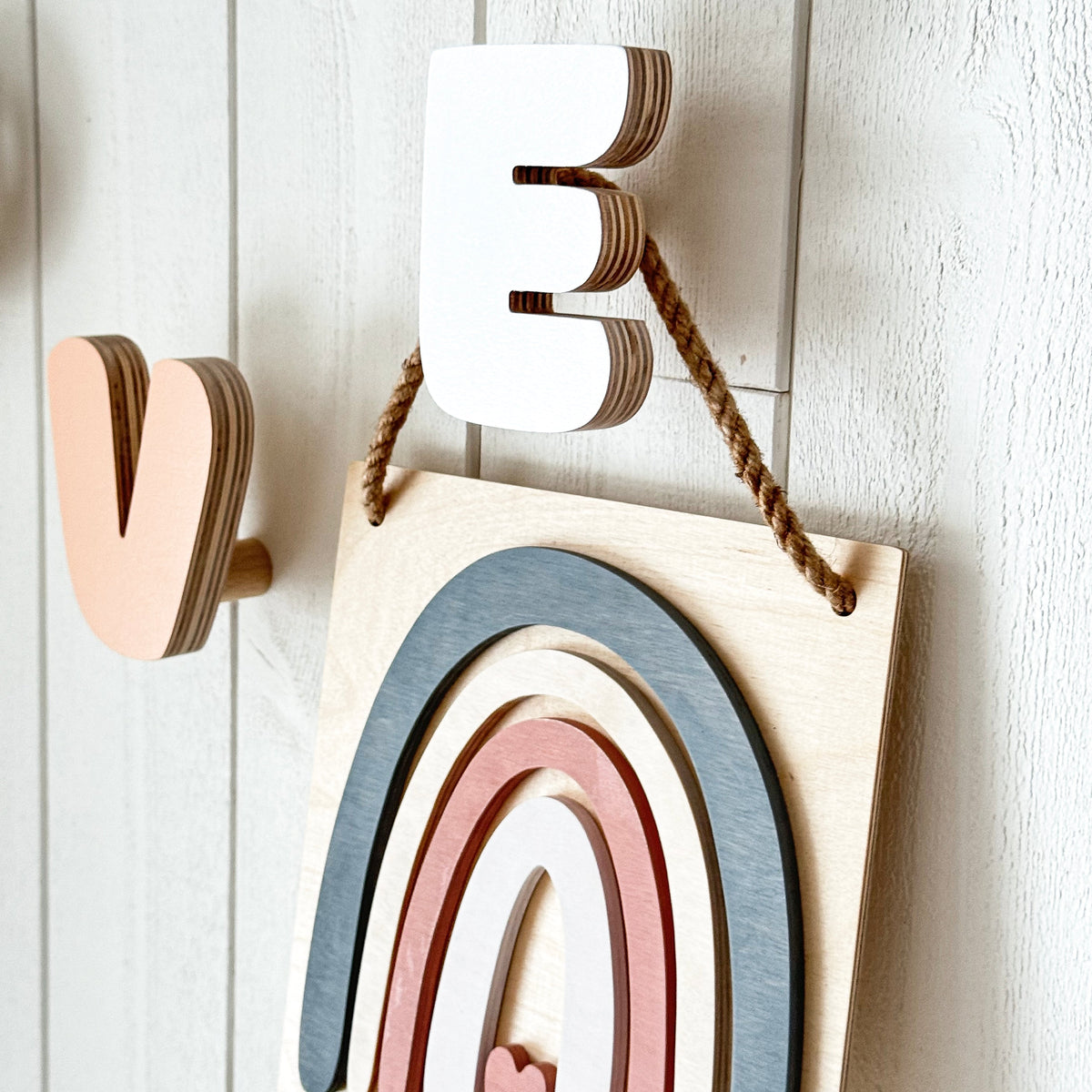 Wooden Letter Wall Hooks