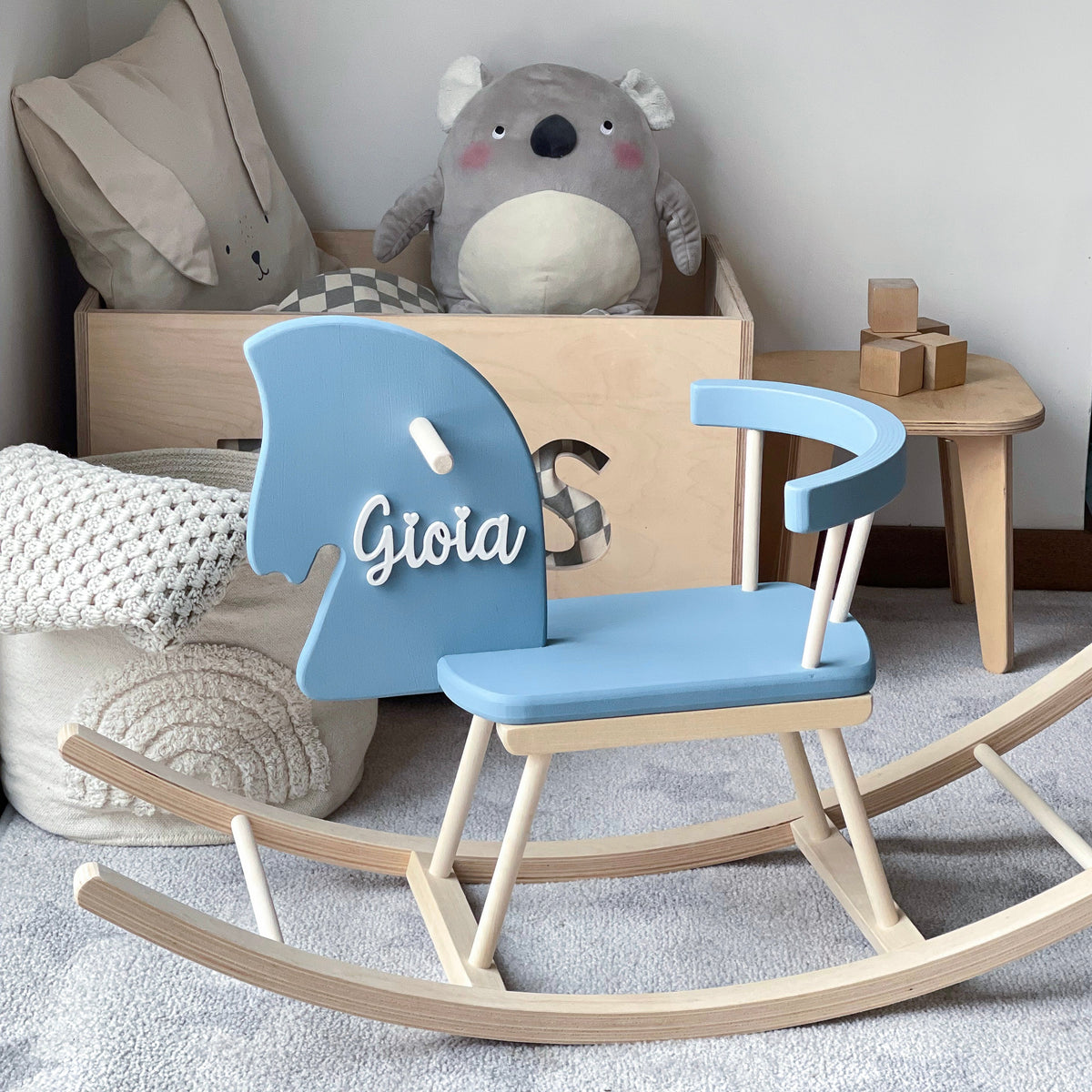 Personalized Wooden Rocking Horse with Name