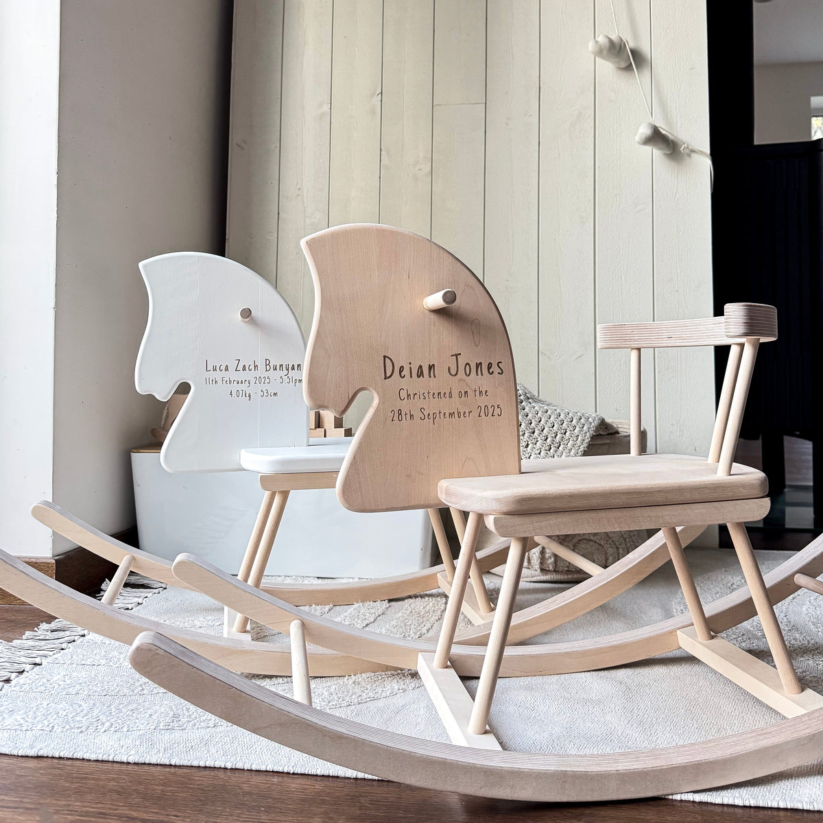 Personalized Wooden Rocking Horse with Engraving