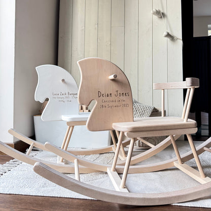 Personalized Wooden Rocking Horse with Engraving
