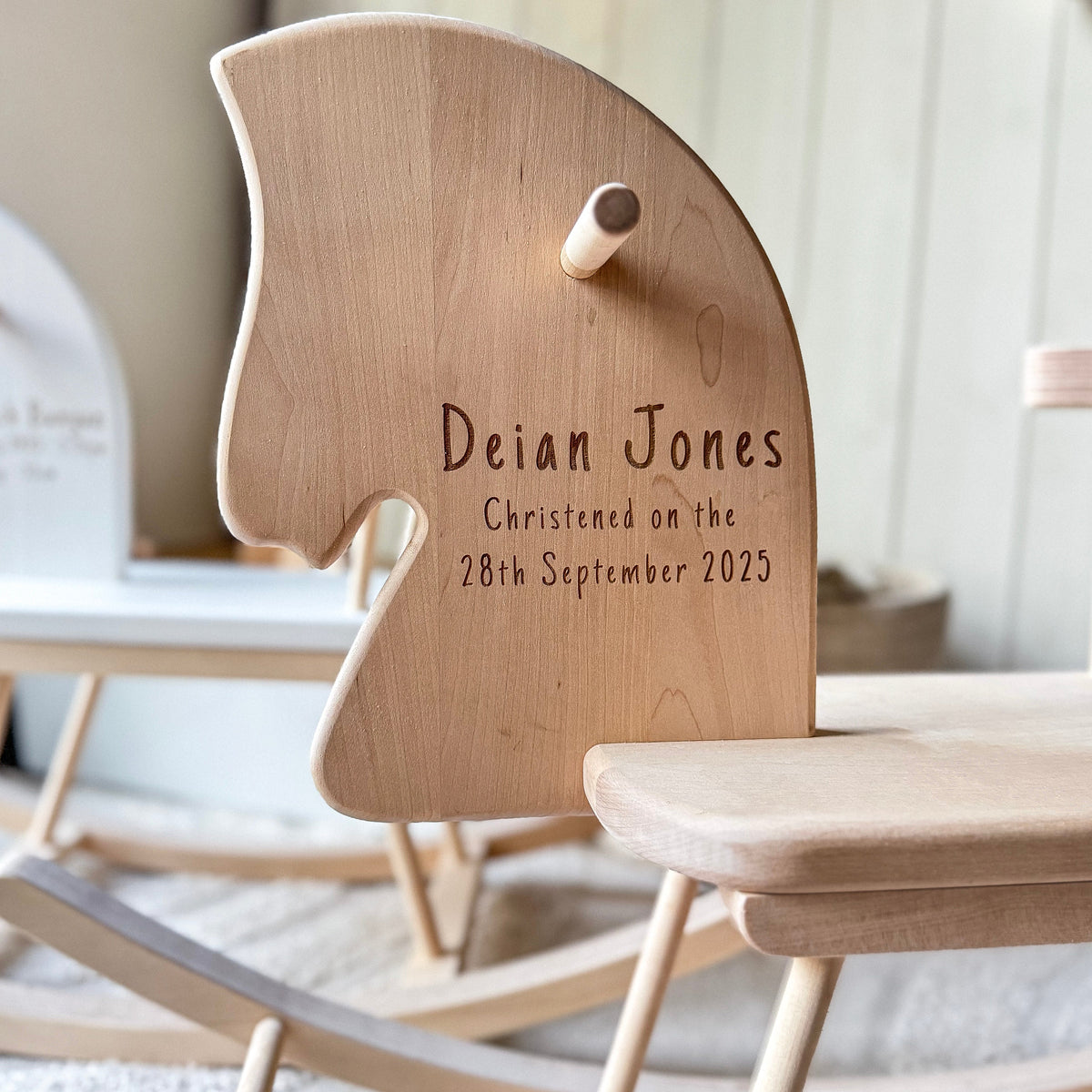 Personalized Wooden Rocking Horse with Engraving