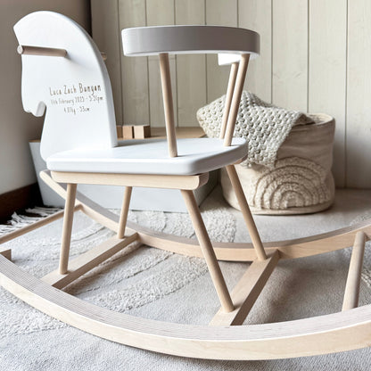 Personalized Wooden Rocking Horse with Engraving